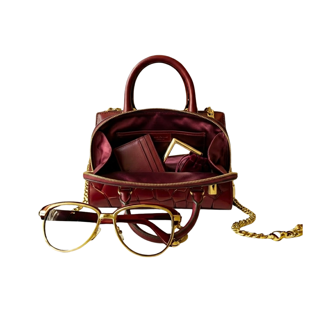 Burgundy Croc Tote